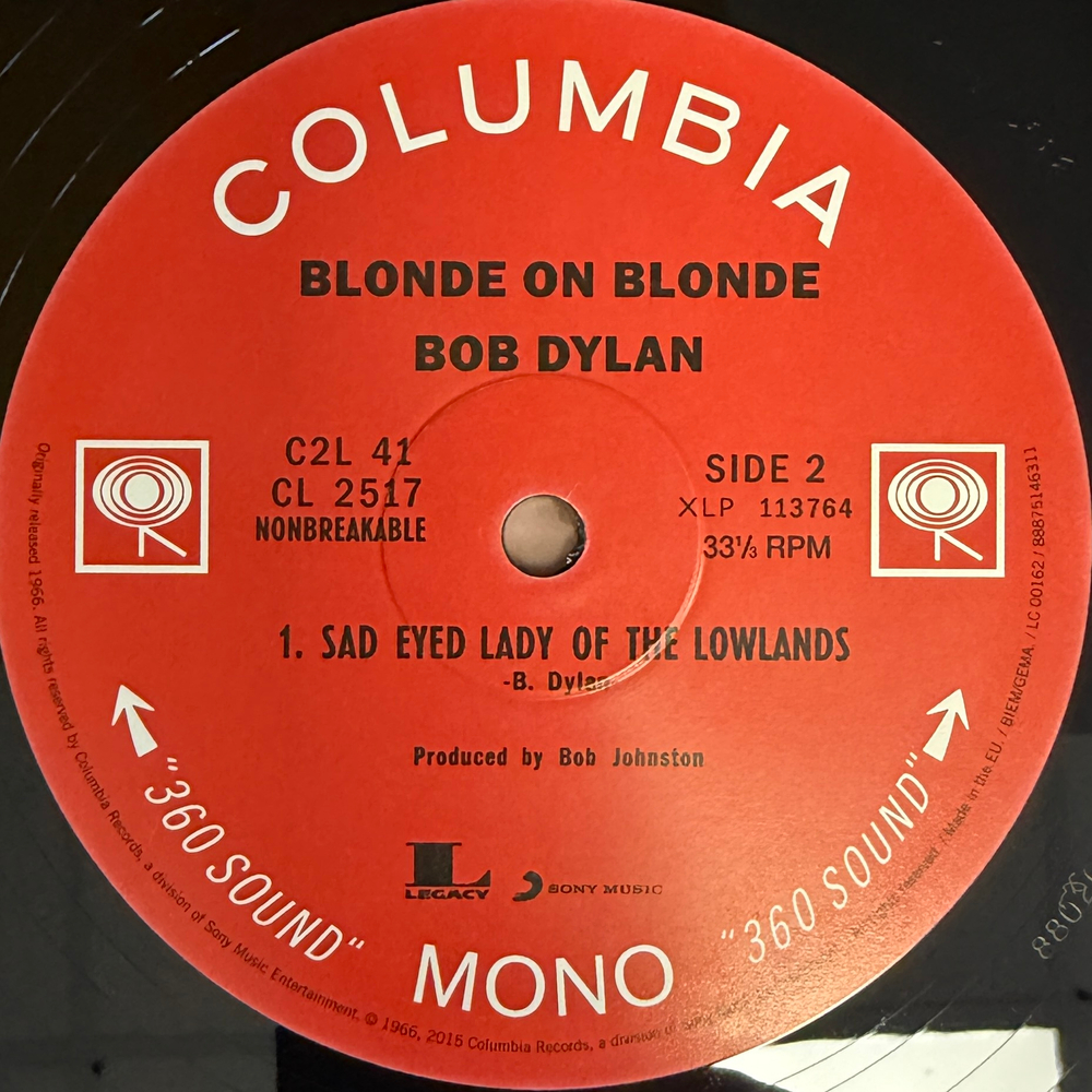 Bob Dylan ‎– Blonde On Blonde 2LP (Европа 2015г.) Т