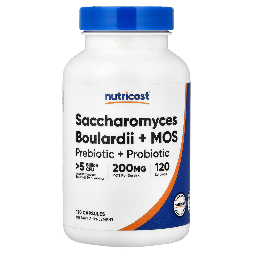 Nutricost, сахаромицеты Буларди и МОС, 120 капсул