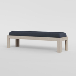 Банкетка, 140x40x40, Баямо, массив дуба, мягкое сидение темное, беленый