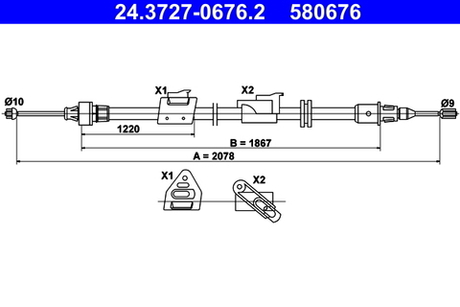 ATE - 24372706762-ATE - Cable Pull, parking brake