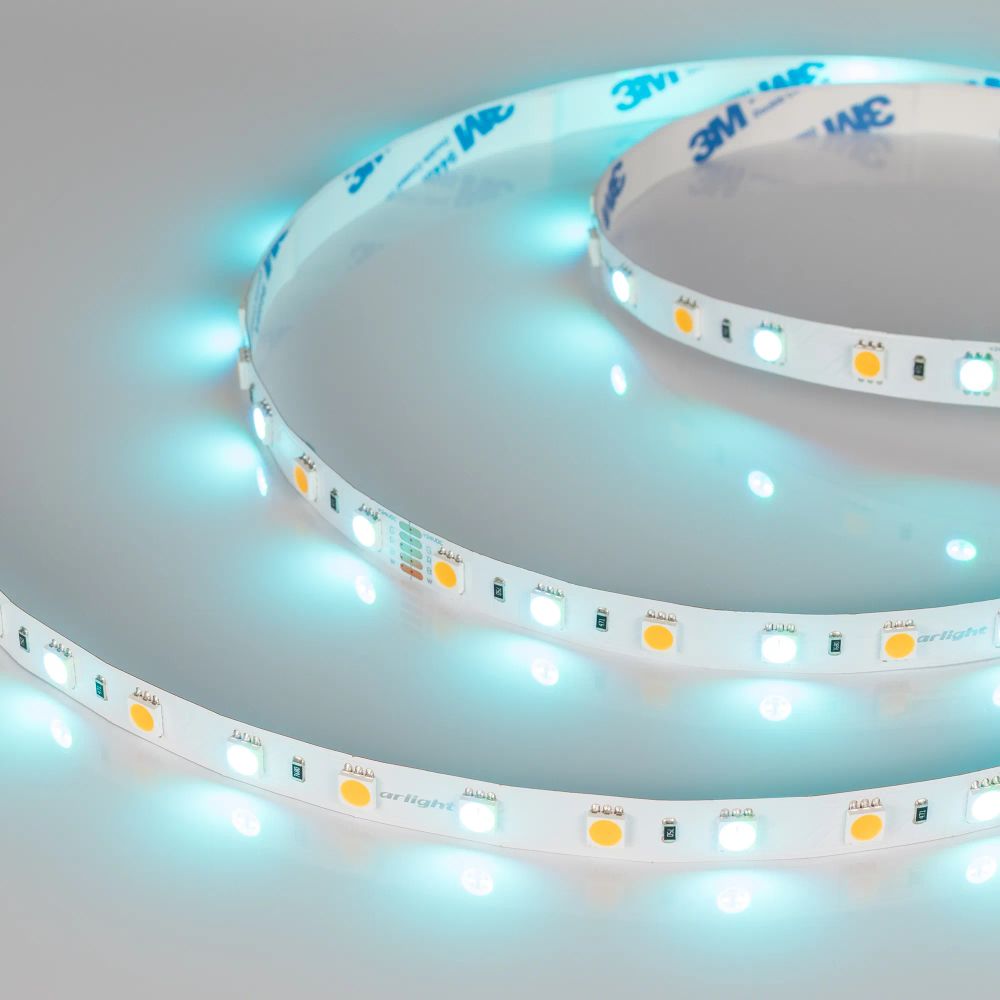 Светодиодная лента RT-B60-10mm 24V RGBW-Warm (14.4 W/m, IP20, 5m) (Arlight, Открытый) 018327(3)