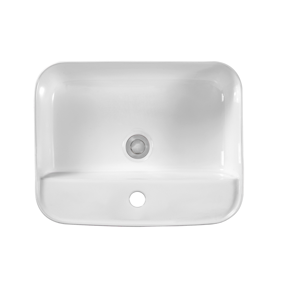Раковина накладная для установки на столешницу AQUATEK ВЕГА AQ5506-00, 500*395*140 мм, с отверстием под смеситель, цвет белый