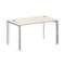 Onix Direct Lux Стол руководителя П-обр. м/к M-O.MP-SRR-3.8 Денвер Светлый/Нержавеющая Сталь/Хром 13