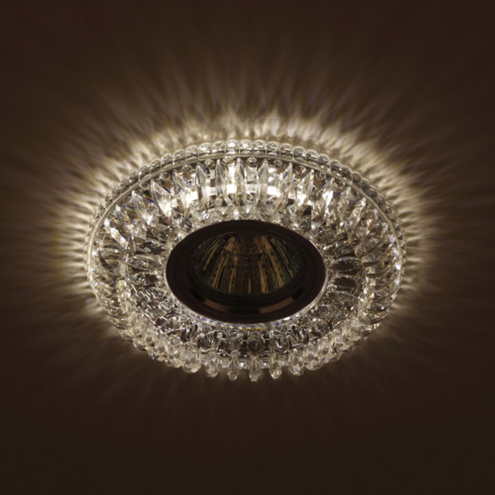 Светильник встраиваемый cо светодиодной подсветкой ЭРА DK LD34 SL/WH под лампу MR16 GU5.3 прозрачный | Встраиваемые LED светильники