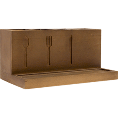 Органайзер для столовых приборов (4 секции);дуб;охра