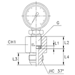 Соединение для манометра  D12 BSP 1/2 - JIC 3/4