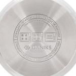 Кастрюля нерж, 9 л, с крыш, Daniks, ОБТ, SD-6HP-9, индукц
