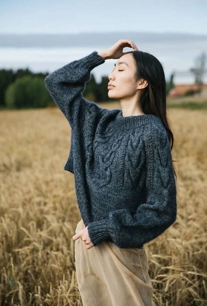 Описание по вязанию джемпера спицами "Snowy"