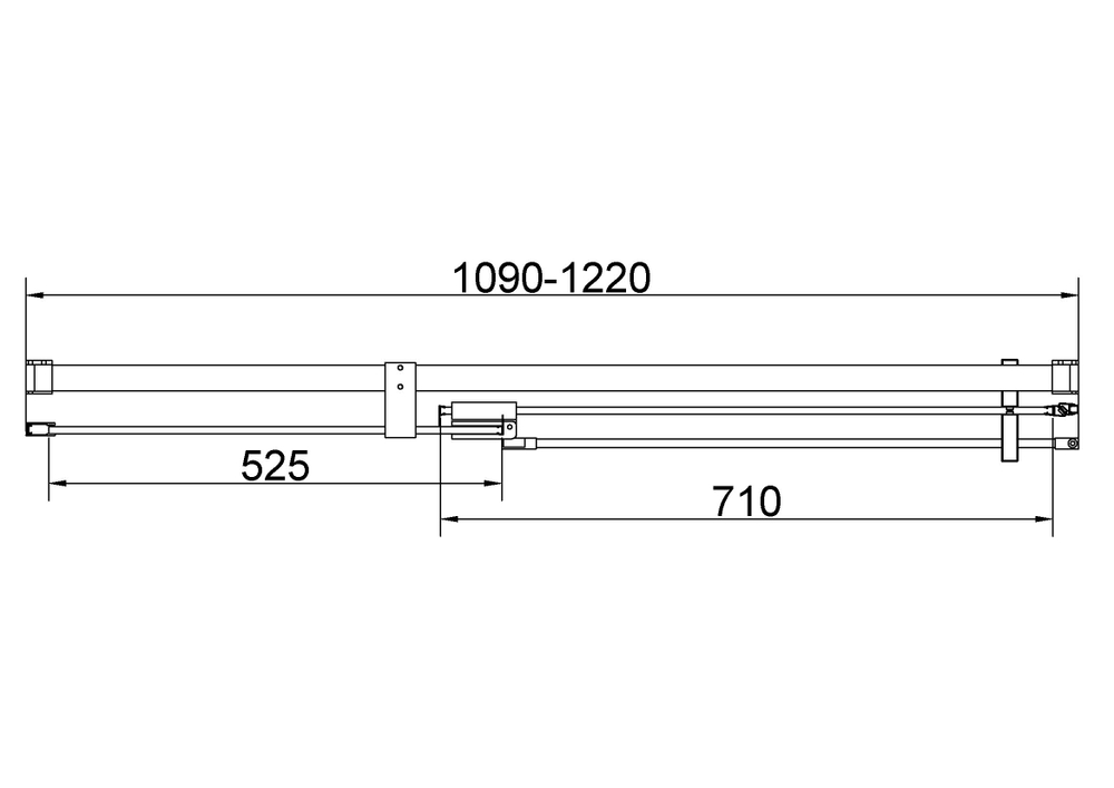 Душевая дверь Экстенза (Extenza) VDP-4EX1112CLGM, 1100/1200, вороненая сталь, стекло прозрачное