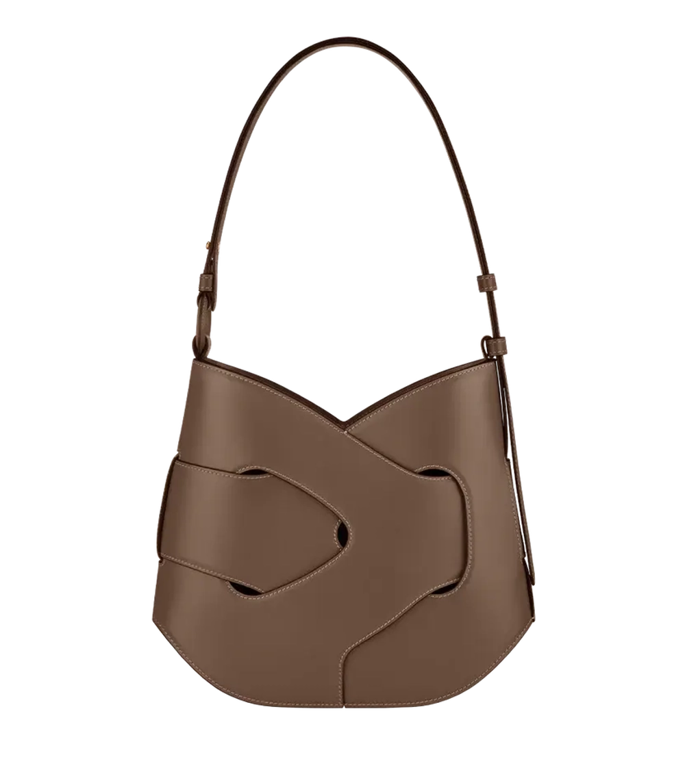 POLENE СУМКА NODDE HOBO, СЕРО-КОРИЧНЕВЫЙ