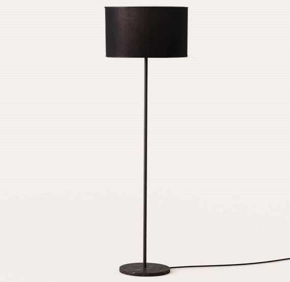 Торшер Hedra 140 см, черный, черный мрамор, черный абажур