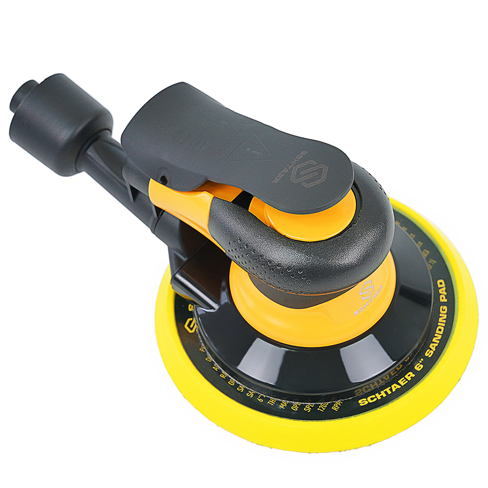 Пневматическая шлифовальная машинка SCHTAER ST336S-150-5.0-К (Ø150 мм, эксцентрик 5,0 мм, ЦСП+шланг+пыл.мешок)