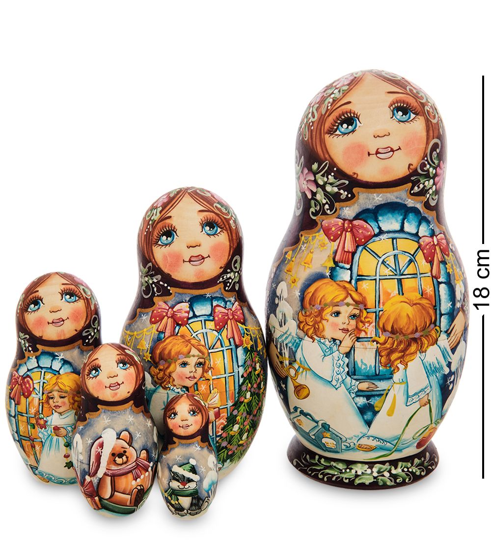 Народные промыслы МР-16/ 9-A Матрешка 5м «Мария с ангелами»