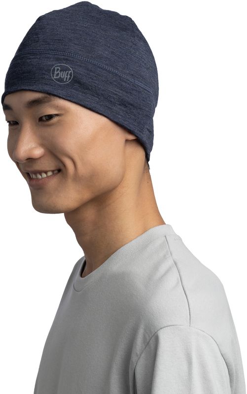 Шапка шерстяная Buff Merino Lightweight Solid Night Blue Фото 3