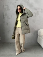 Куртка весенняя удлиненная с капюшоном