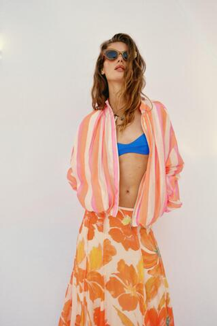ZARA БОМБЕР В ПОЛОСКУ, РАЗНОЦВЕТНЫЙ