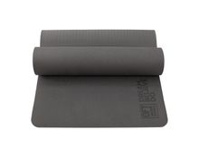 Коврик для йоги и фитнеса 185 х 80 см толщина 8 мм TPE серый