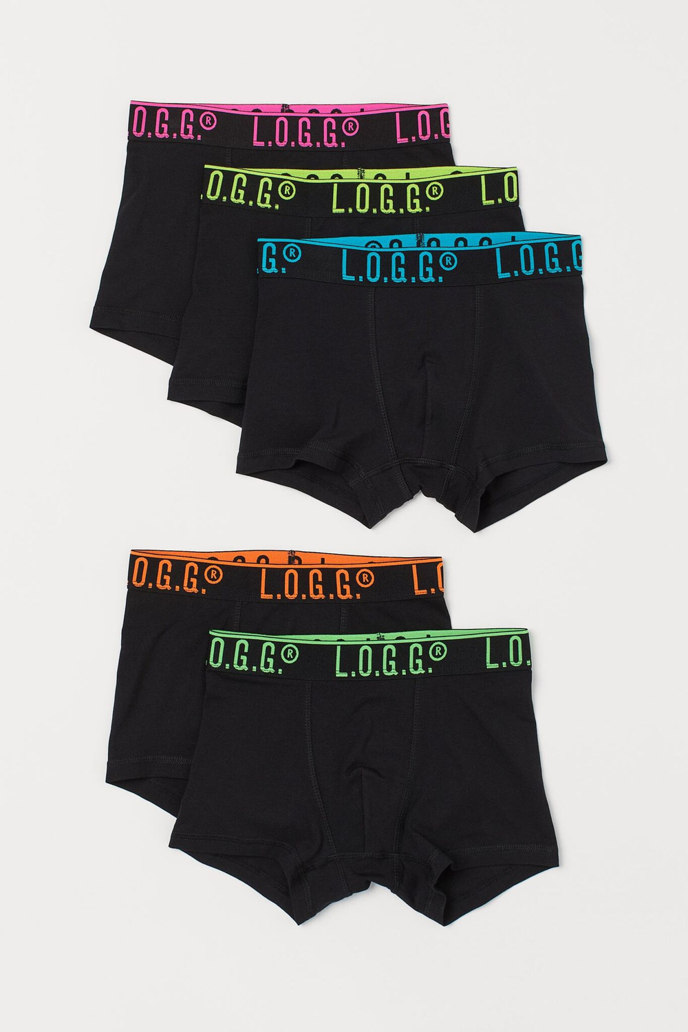 H&M Набор из пяти трусов-боксеров, черный