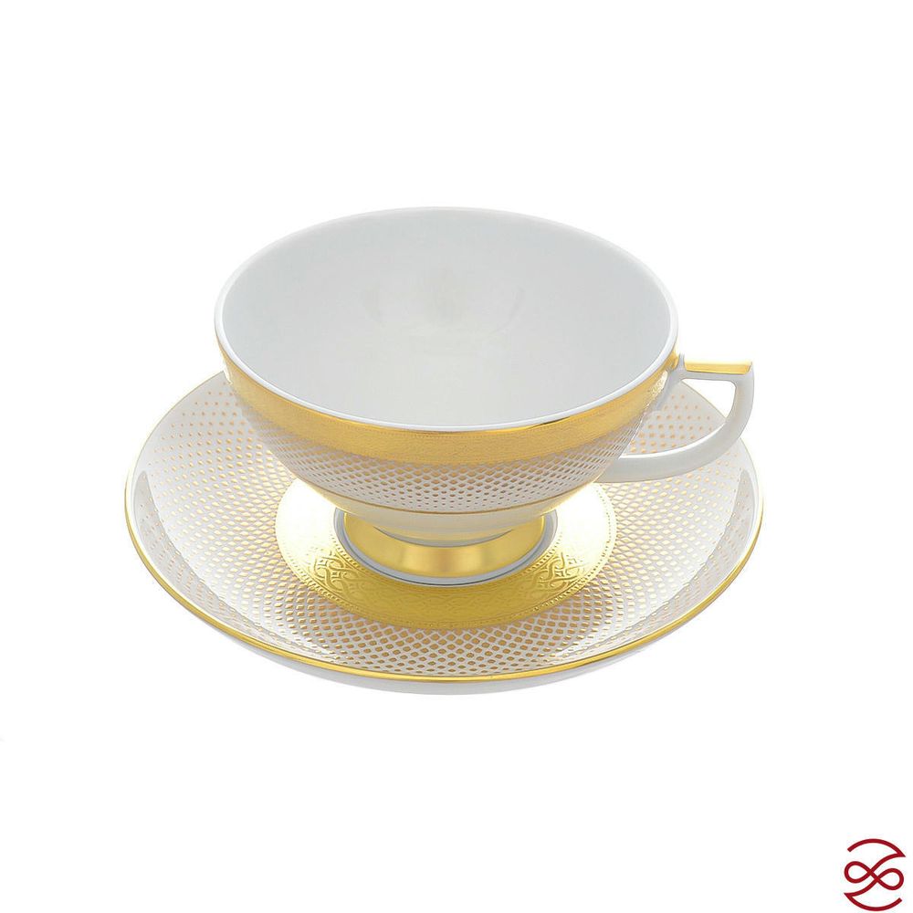 Кофейный сервиз Falkenporzellan Rio white gold 6 персон 17 предметов