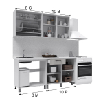 "Тоскана Готовое решение" 1,8 м дуб сонома/белый/графит, белый/белый/графит