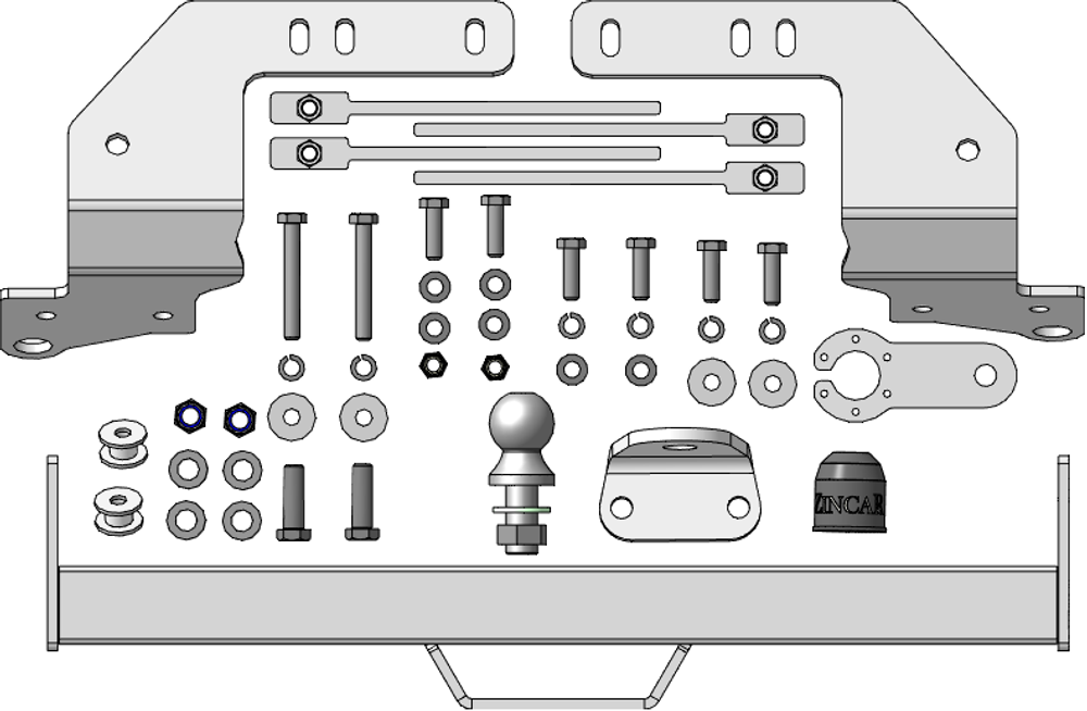 Фаркоп ZincaR ОЦИНКОВАННЫЙ Toyota Land Cruiser 200 (Excalibur и Executive) (Оцинк. шар)(паспорт и сертификат в комплекте)(без электрики) ZT102FE