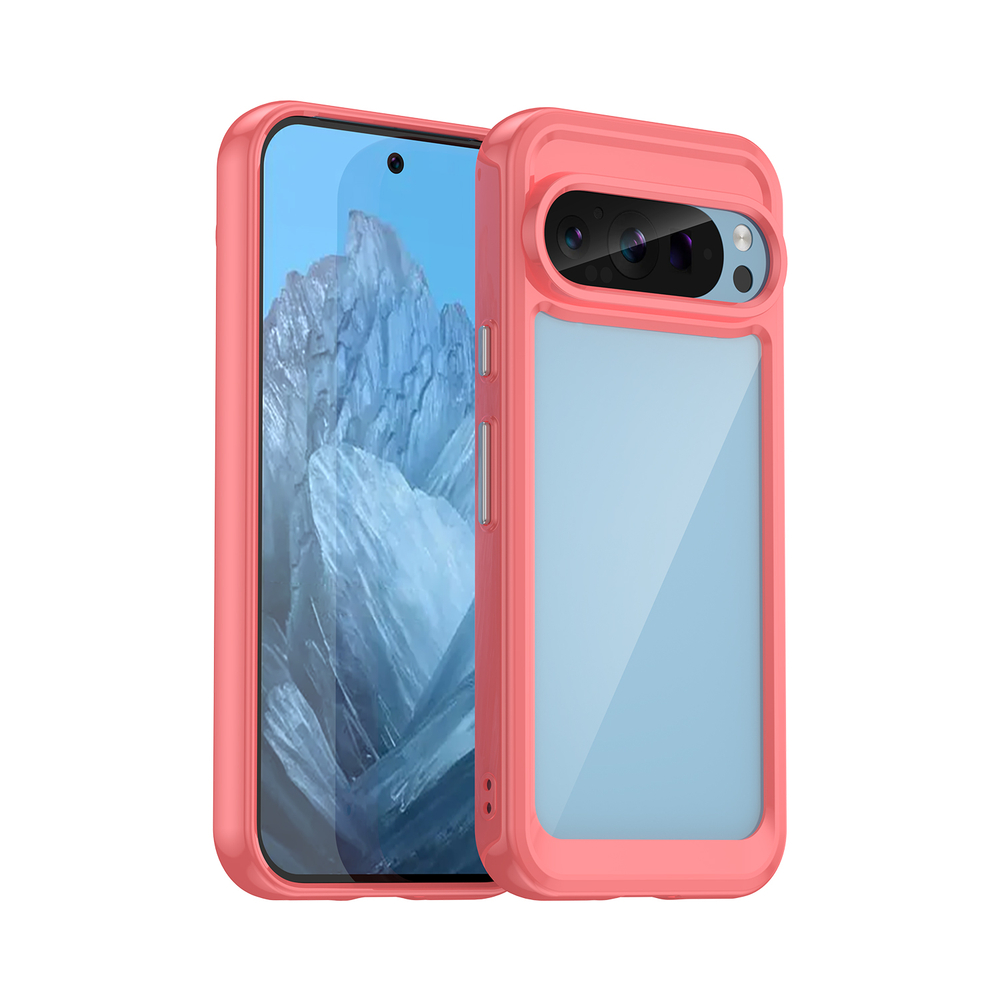 Чехол с мягкими рамками красного цвета для Google Pixel 9 Pro, увеличенные защитные свойства