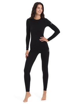Термобелье женское комплект Norveg Soft (футболка с длинным рукавом + леггинсы) 14SWSRU-002, черный