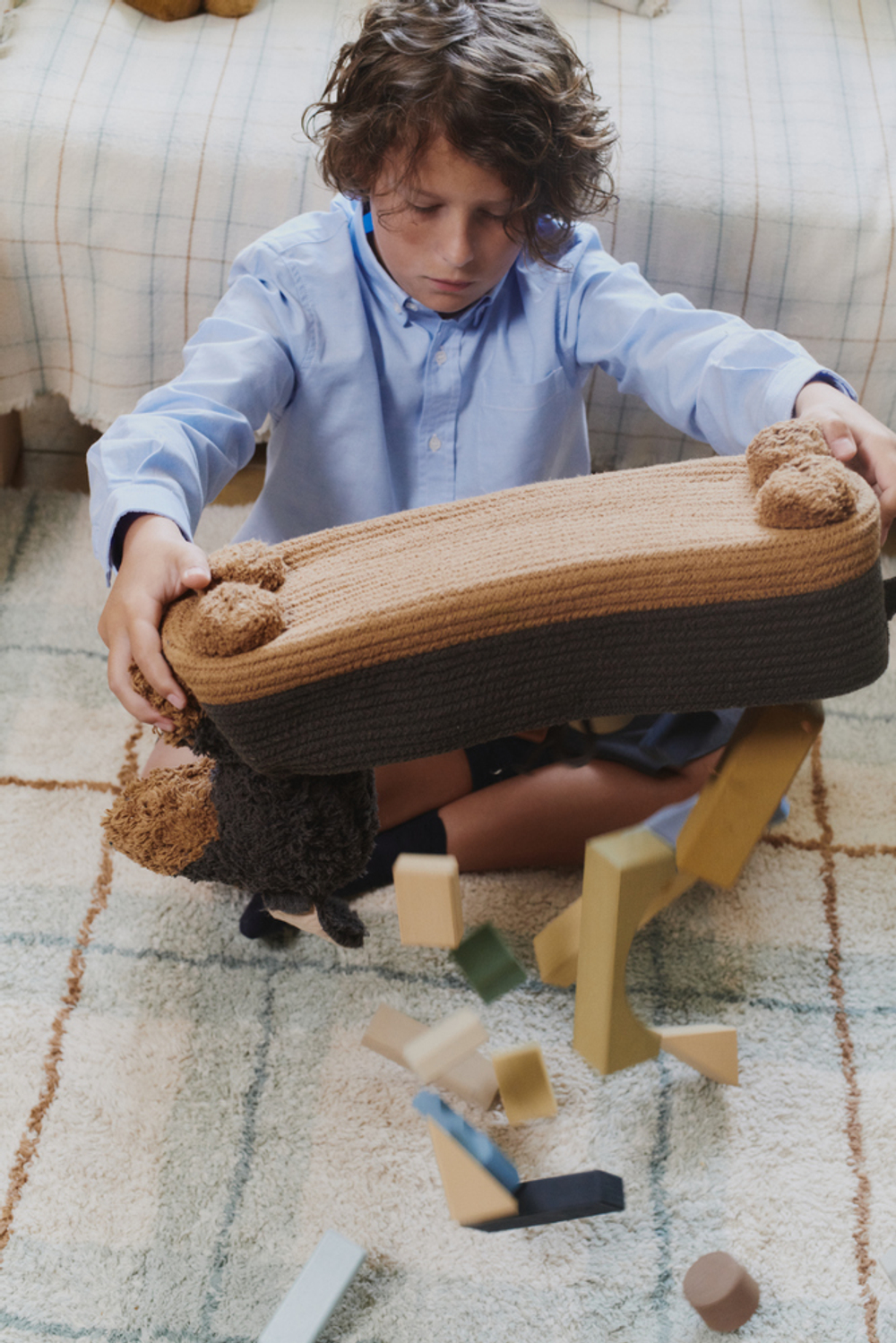 Ковер Lorena Canals Tartan Blue Sage M (140 x 190 см)