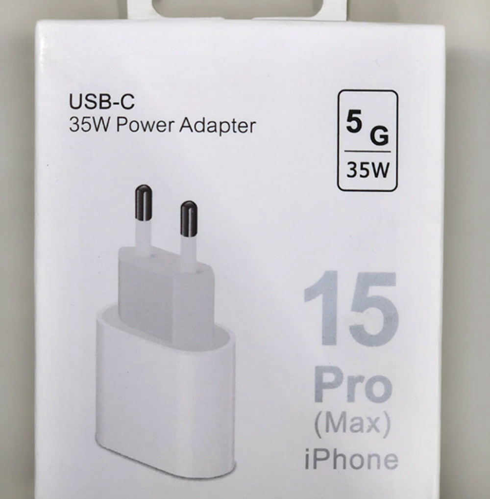 Сетевой адаптер питания USB-C PD 35W (белый) с лого