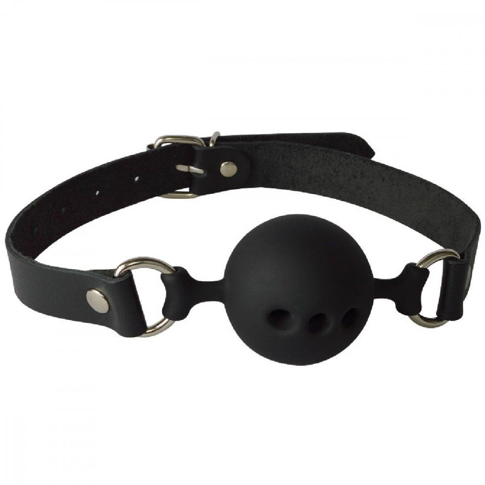 Кляп Sitabella силикон черный 4,4 см ремешок черный кожа