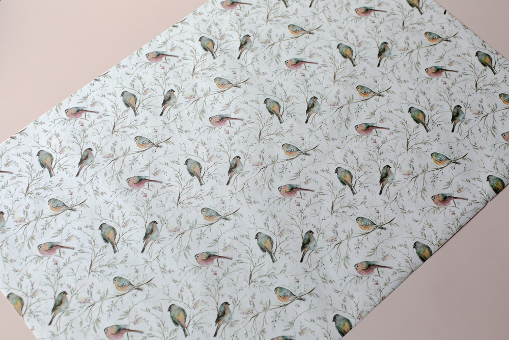 Бум-55 бумага (43х64 см) Птицы.Весна (цена за упаковку 20 листов)