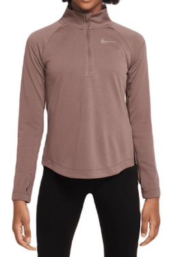 Футболка для девочки теннисная Nike Dri-Fit Long Sleeve Running Top - plum eclipse/reflective silver