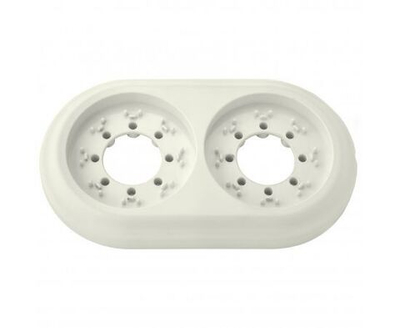 Ретро рамка 2 поста, пластик, бежевый, Bylectrica