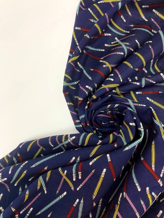 Батист принт, карандаши на синем BST2513D10C1