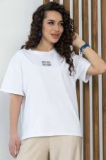 Футболка Аника (белая/коты) Б13493-20М LT Collection