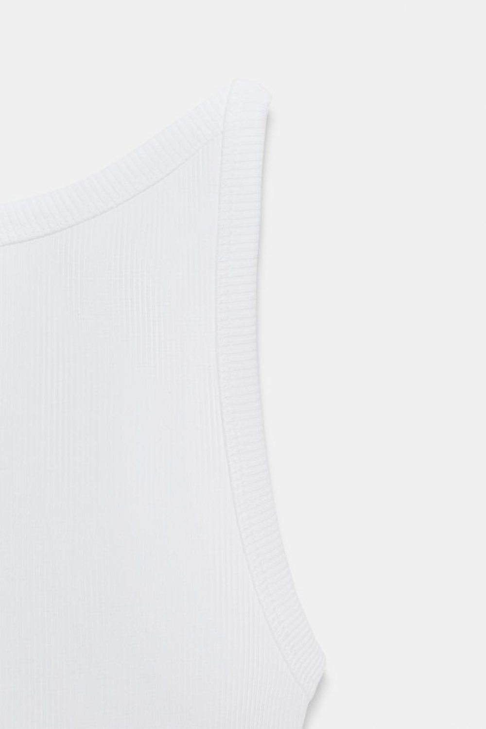 ZARA ТОП ХАЛТЕР В РУБЧИК, БЕЛЫЙ