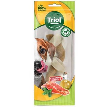 Triol Косичка плетеная из жил с маслом лосося 12см 1шт