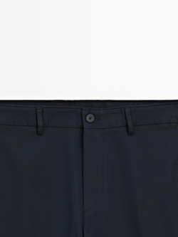 Massimo Dutti Зауженные брюки из хлопковой смеси, темно-синий
