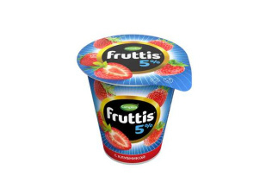 Фруттис 5% Йогурт Пастеризованный с Клубникой 290гр