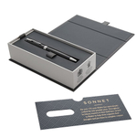 Ручка шариковая PARKER "Sonnet Core Lacquer Black CT", корпус черный глянцевый лак, палладиевые детали, черная, 1931502