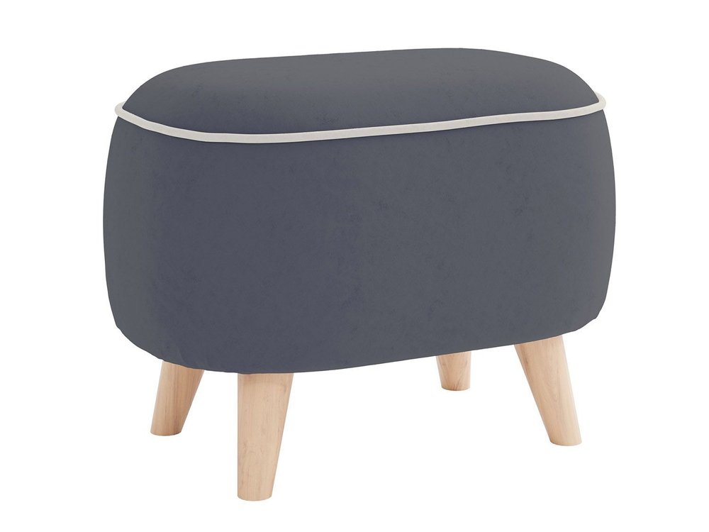 Пуф Лона / велюр киото уголь/велюр киото сильвер