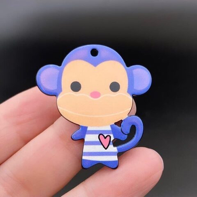 Ак-2 Подвеска «Обезьяна» синяя, 37*34 мм, акрил