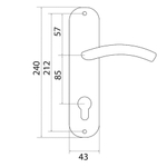 Ручка на планке Trodos, AL106/85-M CP, 204484, хром