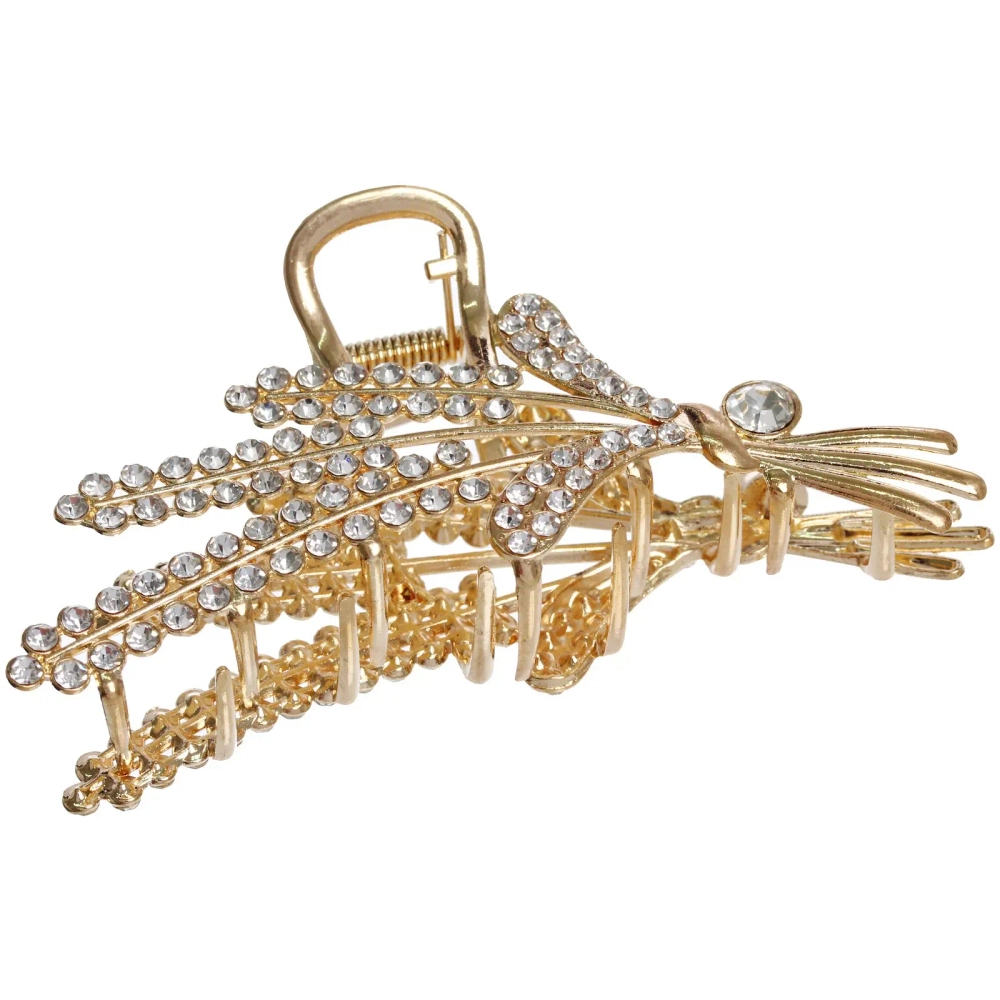 Заколка-краб для волос «AKS - DesignPRO», веточки, цвет золото и хром, 11,5*5см