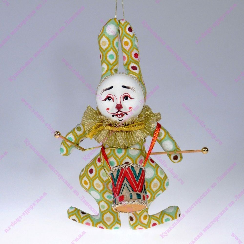 Ёлочная игрушка Кролик с барабаном