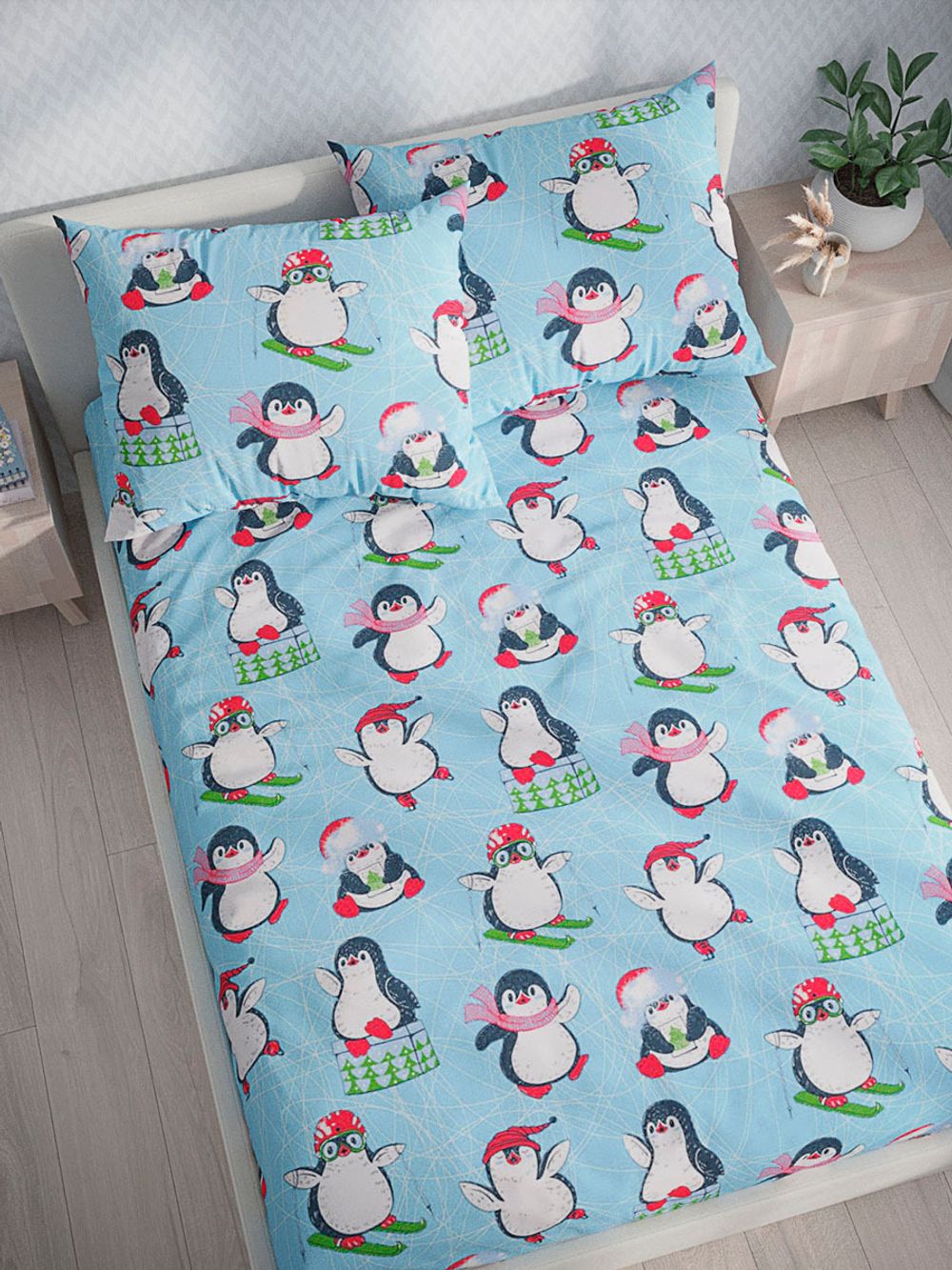 Простынь бязь Сказка "Веселые пингвины" 150x215 см