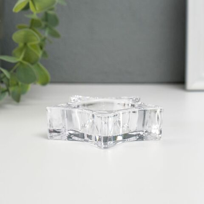 Подсвечник стекло Звезда 7,5х7,5х2 см