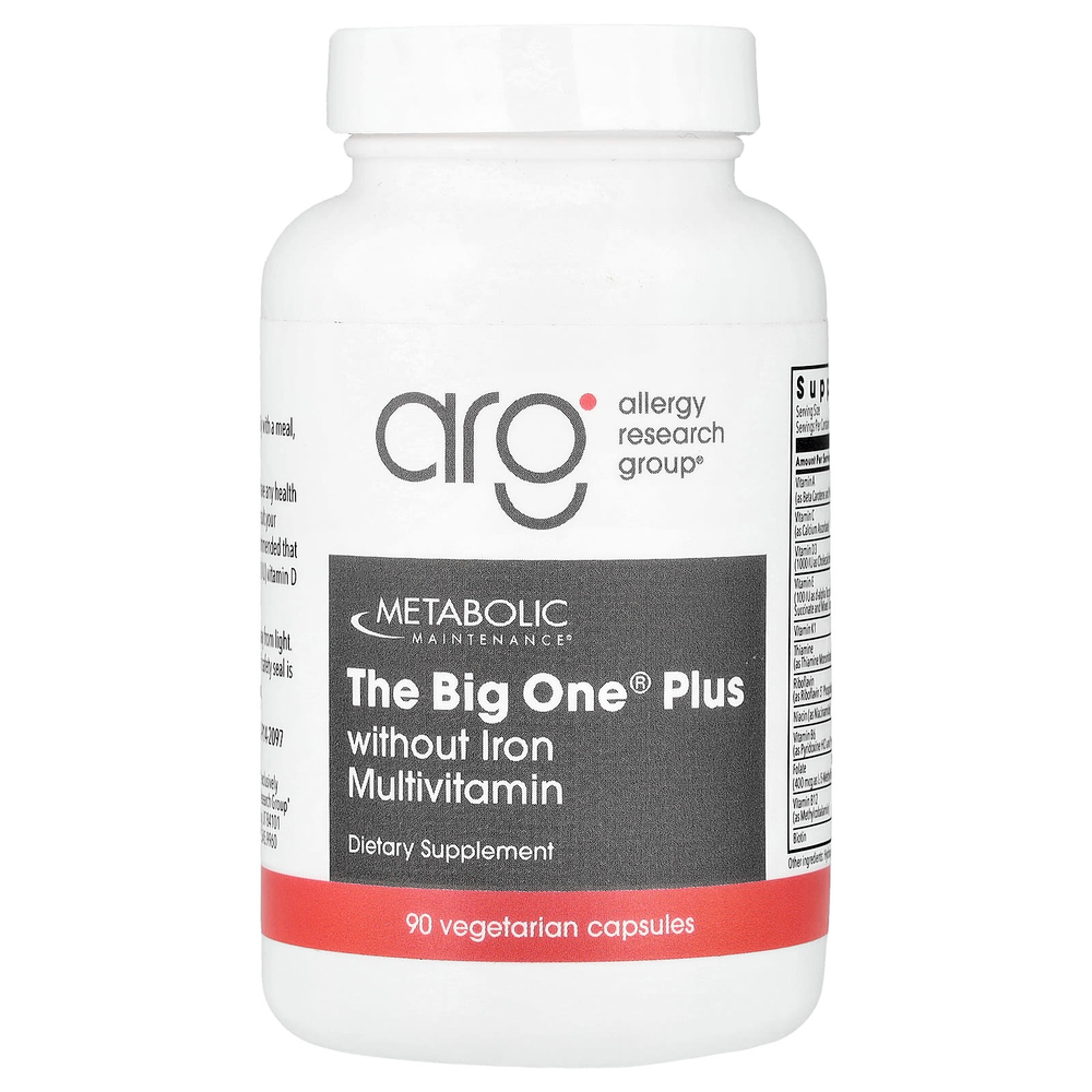 Metabolic Maintenance, The Big One® Plus, мультивитамины без железа, 90 вегетарианских капсул