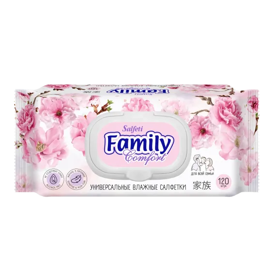 Салфетки влажные Salfeti Family Comfort универсальные 120шт