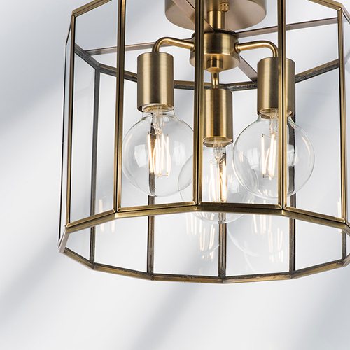 798231 Люстра GENNI 3х40W E27 ЛАТУНЬ/ПРОЗРАЧНЫЙ